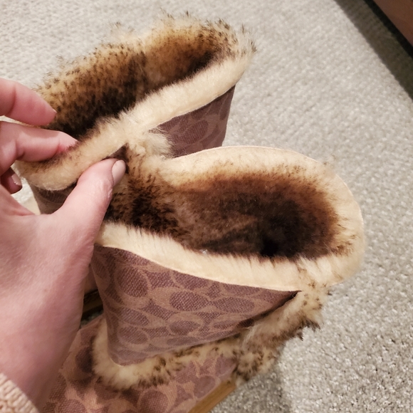 Coach Folded Stone Shearling Bootie Shoes - Women's Boots - Picture 9 of 9